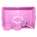 Kit Bandeja Sanitaria para Gatos (4 Pecas) 2D Pet Rosa