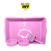 Kit Bandeja Sanitaria para Gatos (4 Pecas) 2D Pet Rosa