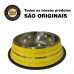 COMEDOURO ACO INOX PEQUENO 15 CM AMARELO