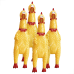 KIT 4 UN Brinq p/ Pets Frango Borracha Mordedor Sonoro 40cm