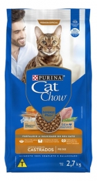 Ra&ccedil;&atilde;o Cat Chow Gatos Castrados Peixe 2,7kg