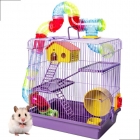 Gaiola Tubo Super Luxo 3 Andares Lilás Hamster Completa Cor Violeta