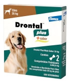Comprimido Antiparasitário Para Vermicida Elanco Drontal Plus 35kg Para Cão De 17.6kg A 35kg 2 Comprimidos Cor Verde