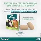 Comprimido Antiparasitário Para Vermicida Elanco Drontal Plus 35kg Para Cão De 17.6kg A 35kg 2 Comprimidos Cor Verde