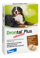 Comprimido Antiparasitário Para Vermicida Elanco Drontal Plus 35kg Para Cão De 17.6kg A 35kg 2 Comprimidos Cor Verde